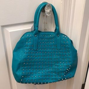 Teal studded bag